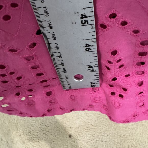 Tuckernuck Fuchsia Ruffle Eyelet Caftan Dress Women's Extra Small Pink Summer - Picture 6 of 11